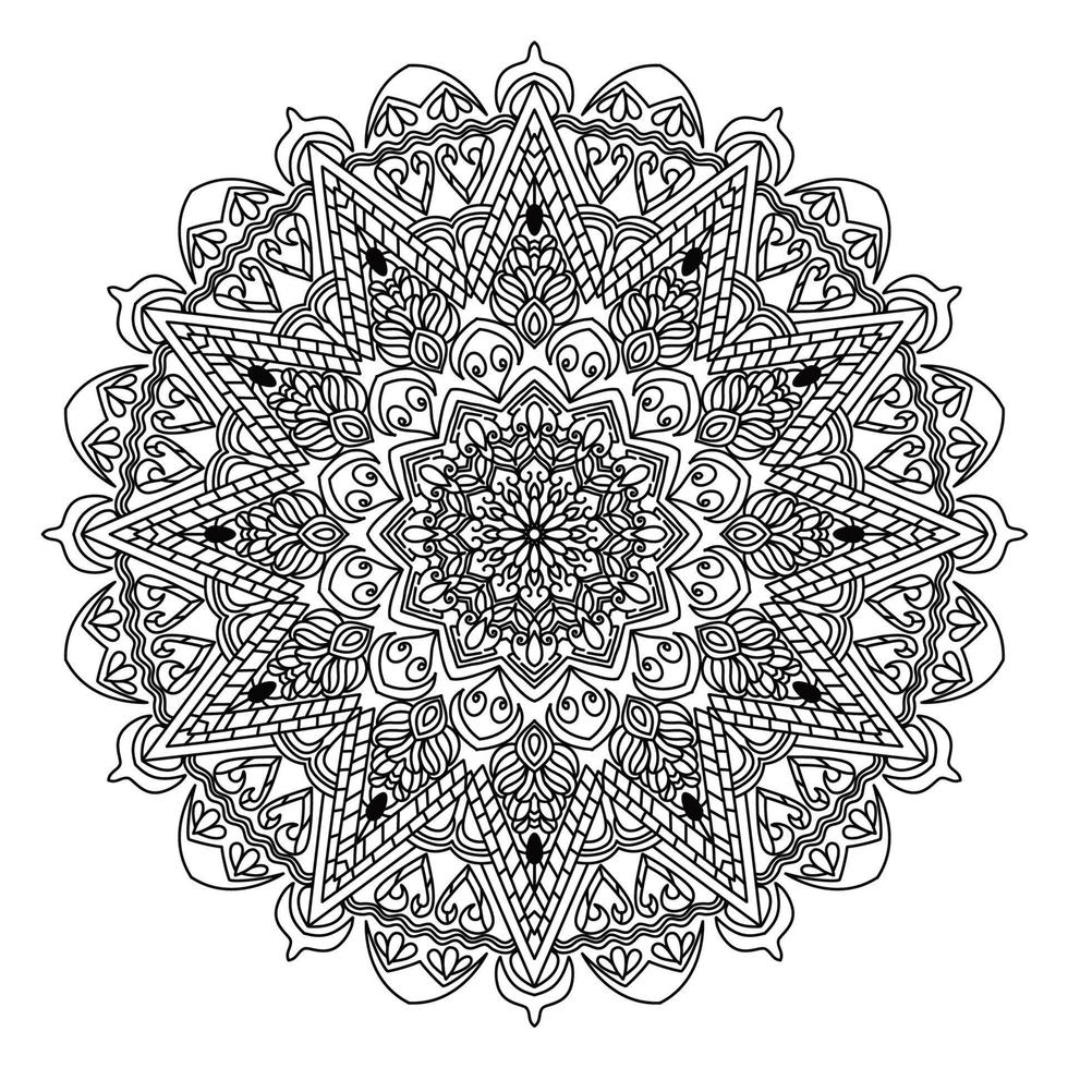 motif de mandala noir et blanc bonne humeur. vecteur