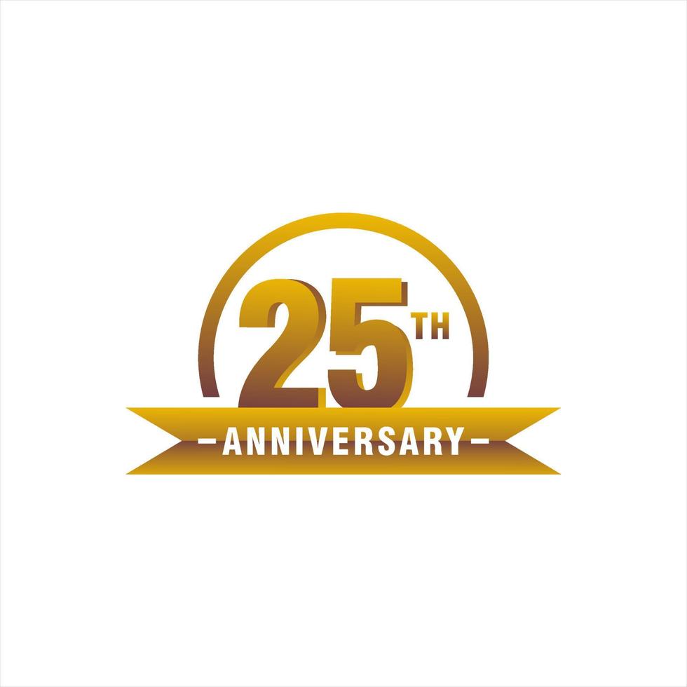 modèle de logo anniversaire 25 ans d'or vecteur