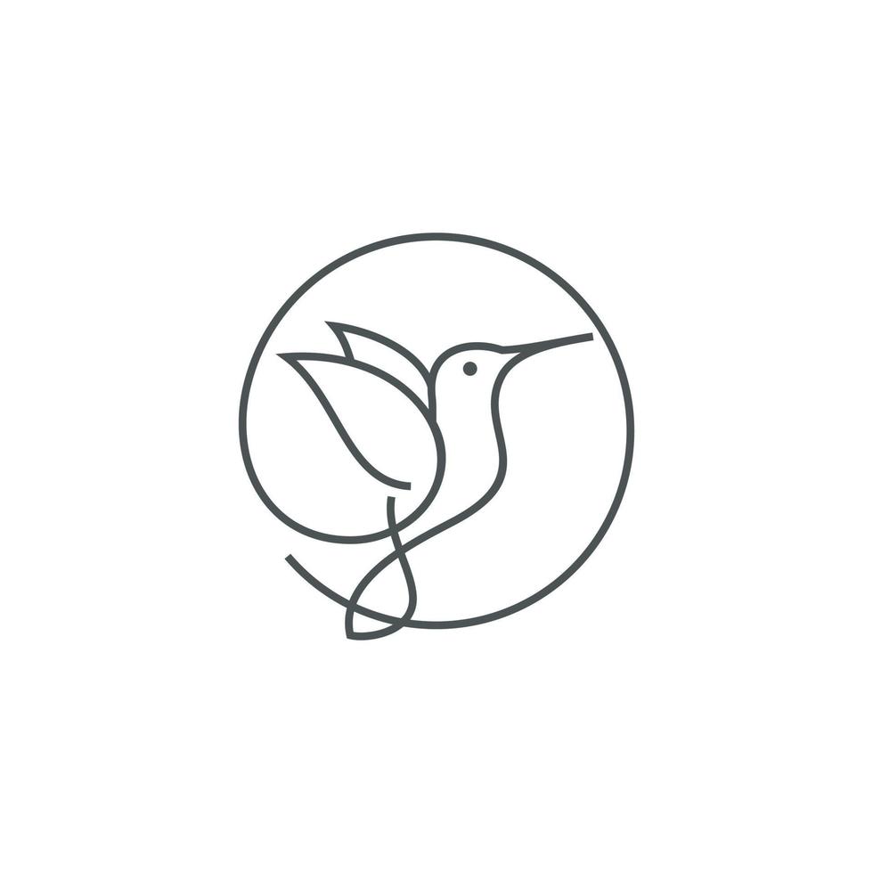 oiseau dessin au trait logo icône et symbole vecteur modèle