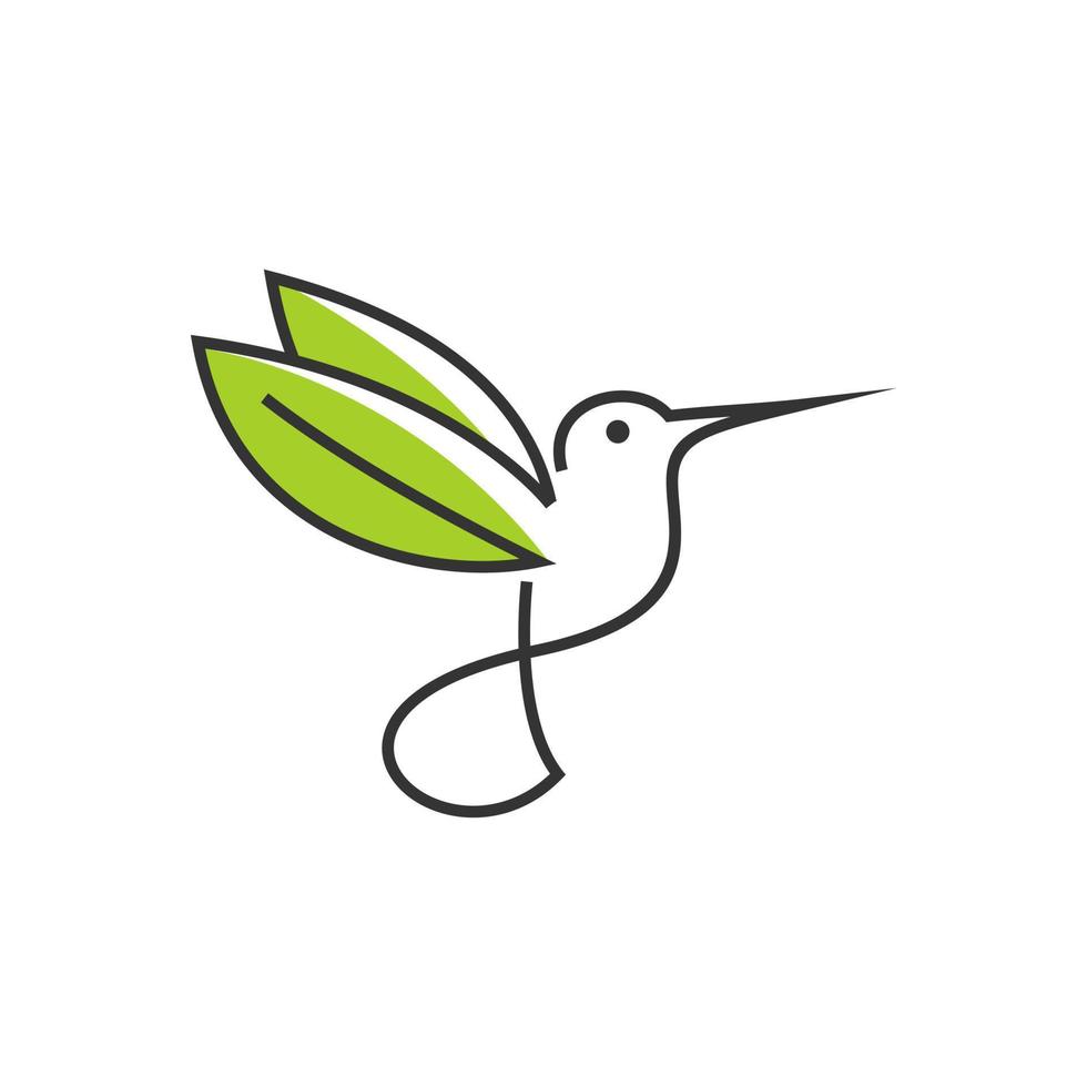 oiseau dessin au trait logo icône et symbole vecteur modèle