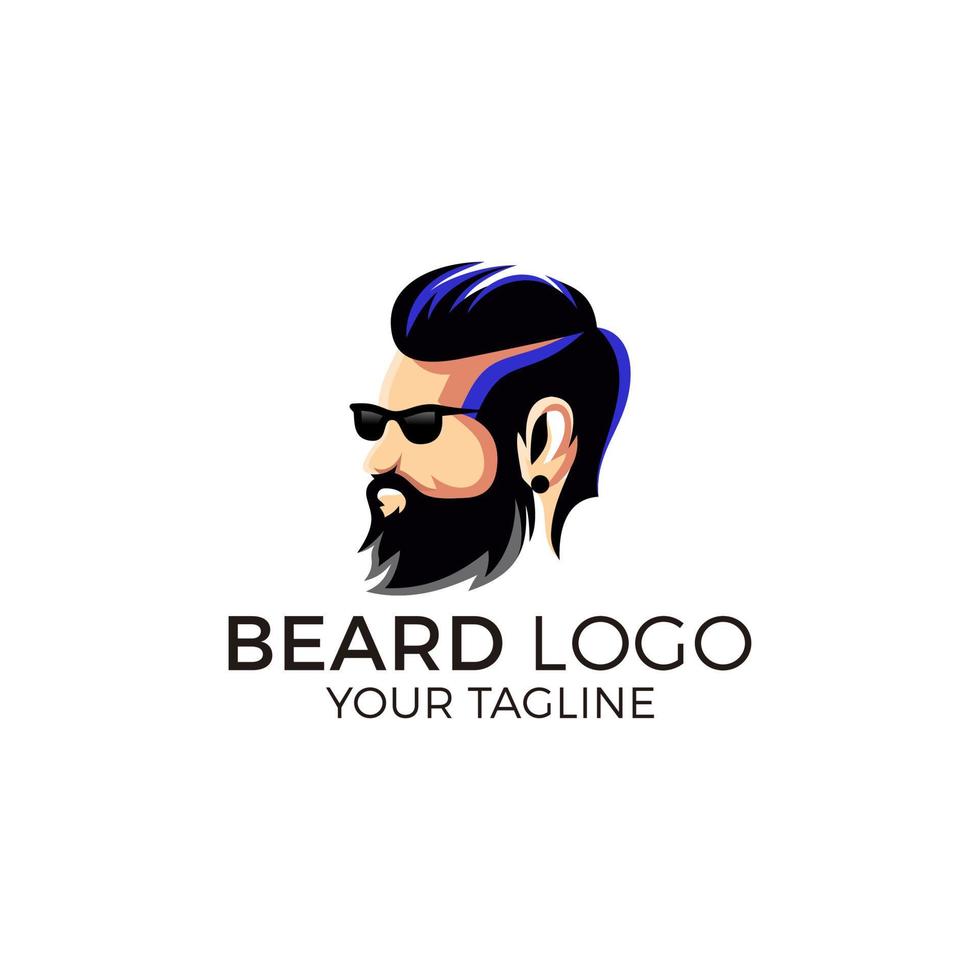 barbe, homme, logo, vecteur, illustration vecteur