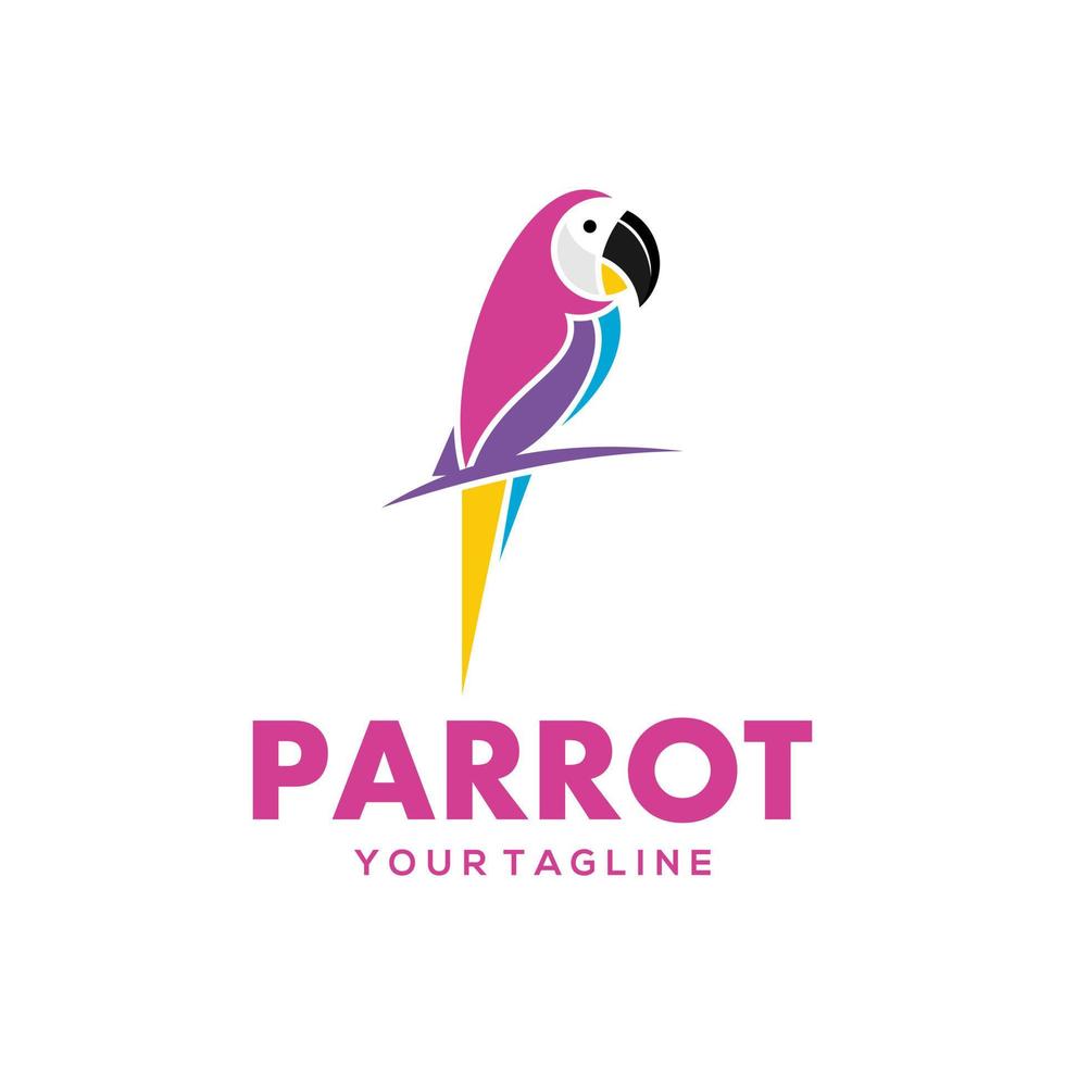 illustration vectorielle de perroquet logo design vecteur