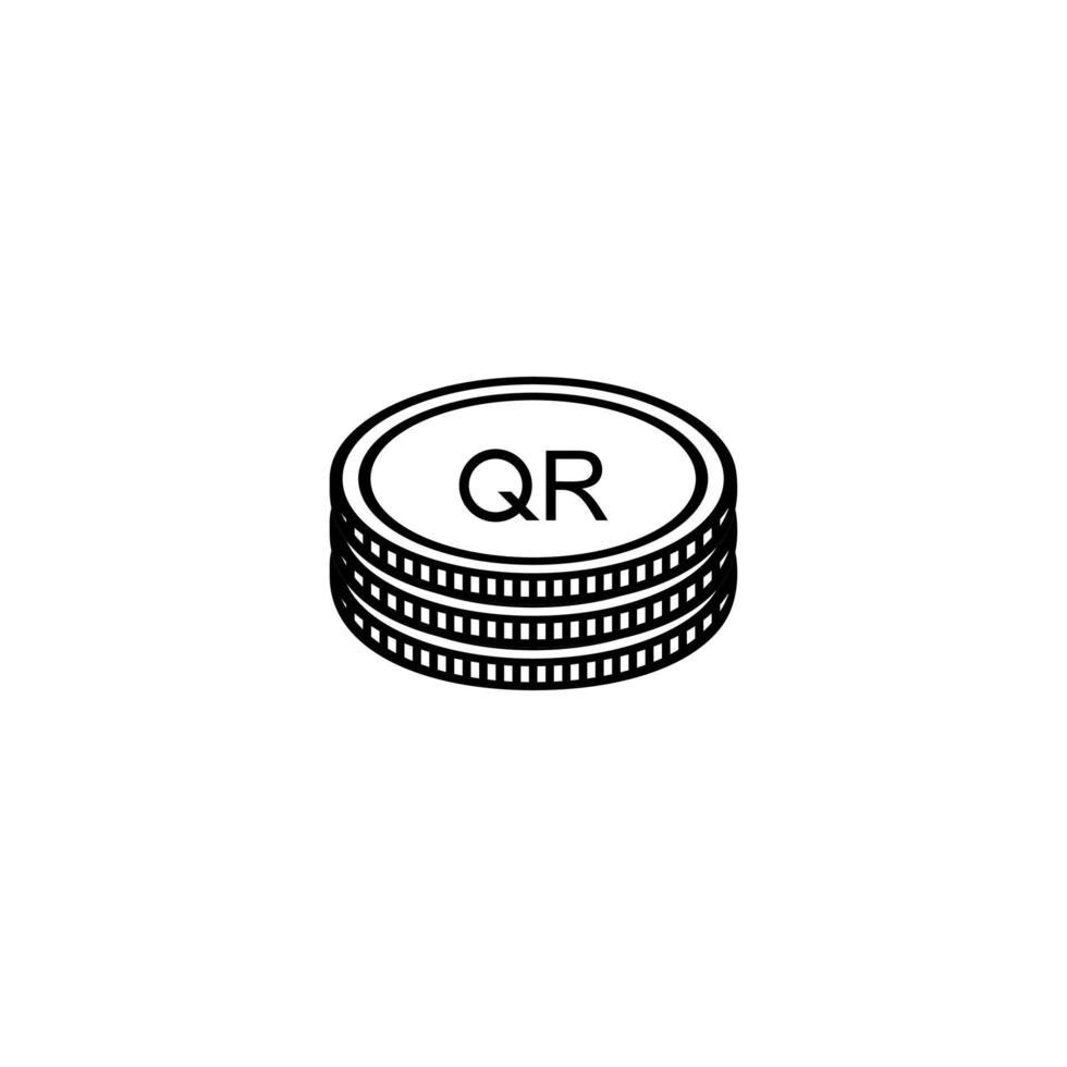 symbole d'icône de devise qatar, riyal qatari, version latine, signe qar. illustration vectorielle vecteur