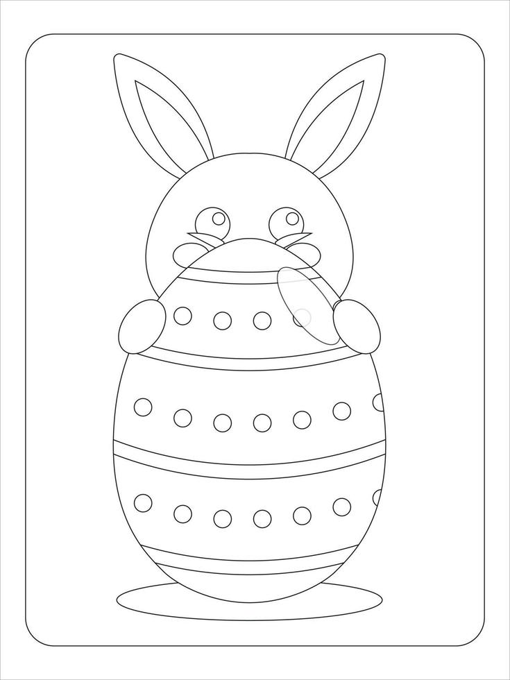 coloriage d'oeufs de lapin de pâques vecteur