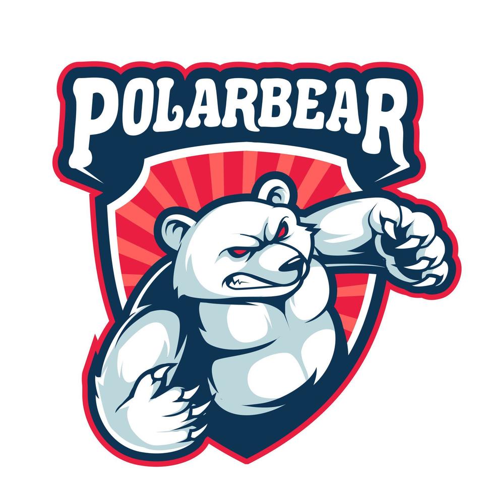 ours polaire en colère logo mascotte concept d'illustration vectorielle vecteur