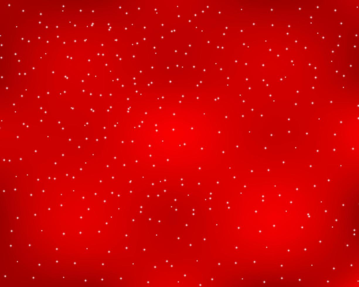 fond rouge brillant de noël avec des flocons de neige et des étoiles vecteur