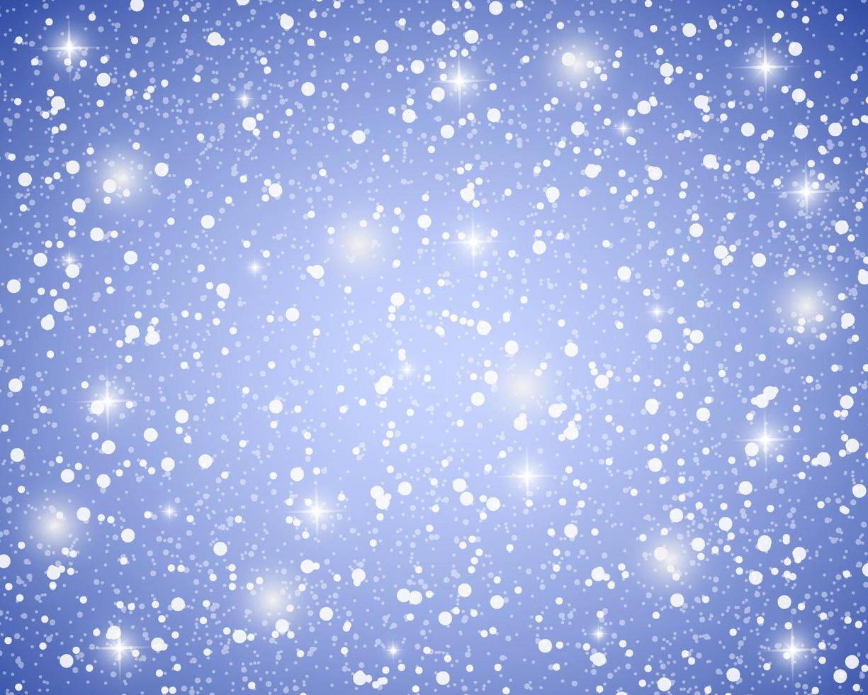 fond bleu brillant de noël avec des flocons de neige et des étoiles vecteur