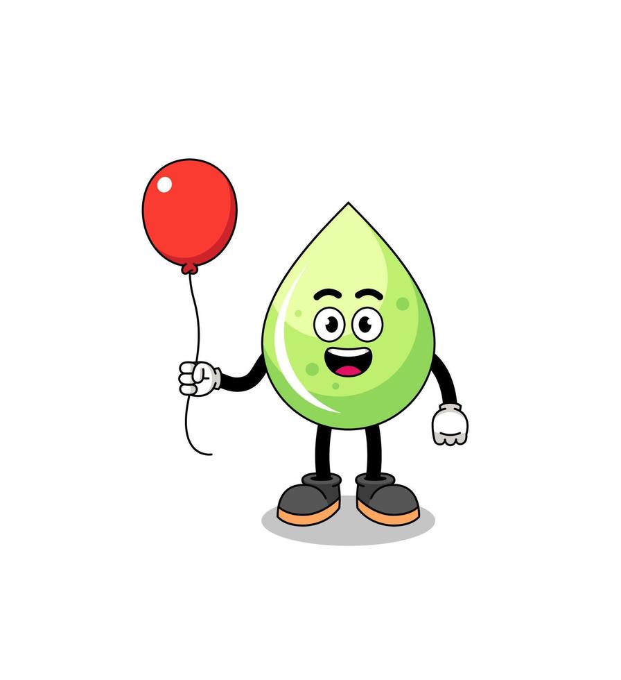 dessin animé de jus de melon tenant un ballon vecteur