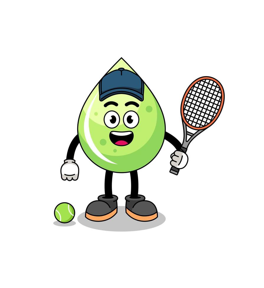 illustration de jus de melon en tant que joueur de tennis vecteur