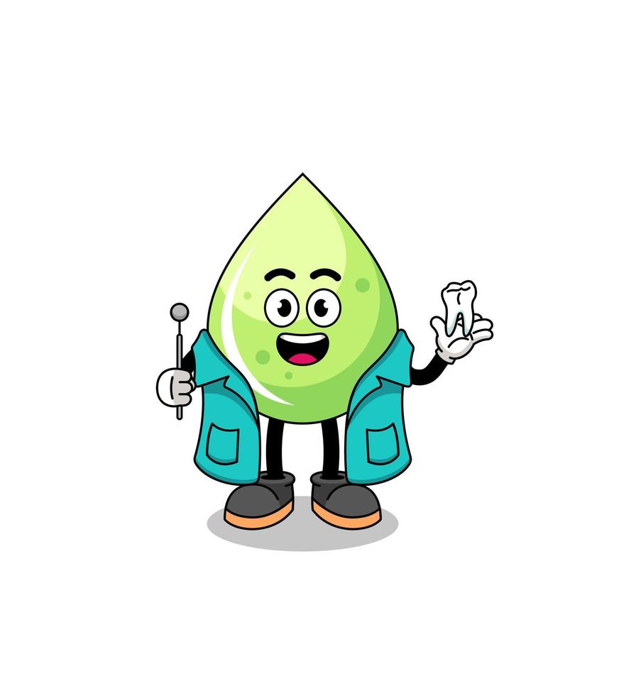 illustration de la mascotte de jus de melon en tant que dentiste vecteur