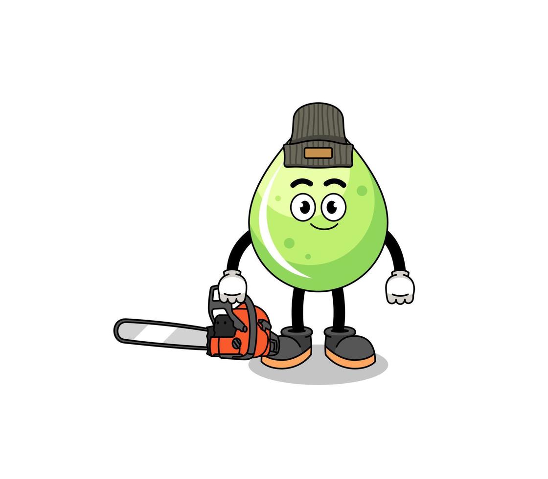 caricature d'illustration de jus de melon en tant que bûcheron vecteur