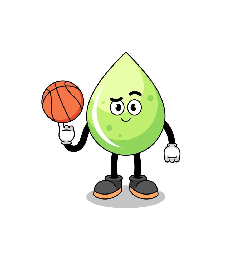 illustration de jus de melon en tant que joueur de basket vecteur