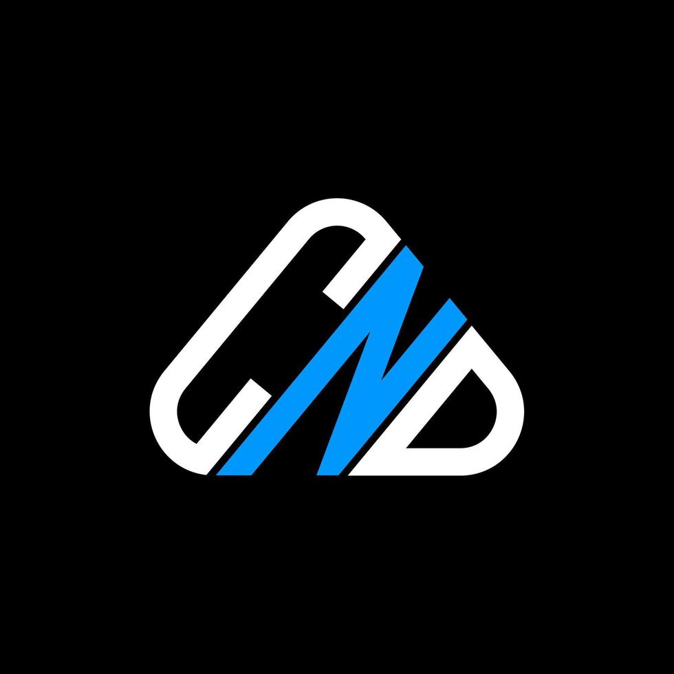 conception créative du logo cnd letter avec graphique vectoriel, logo cnd simple et moderne en forme de triangle rond. vecteur