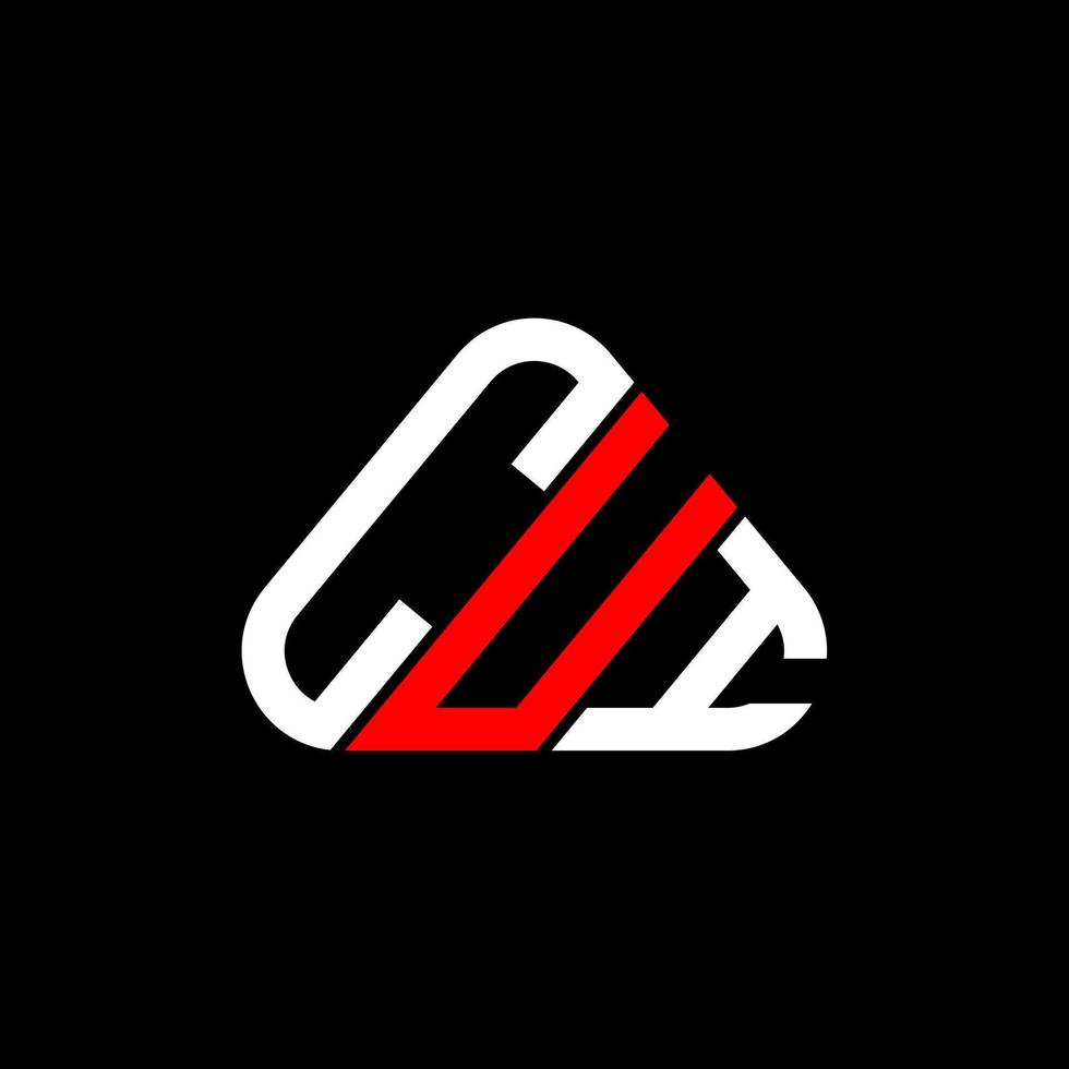 conception créative du logo de lettre cui avec graphique vectoriel, logo cui simple et moderne en forme de triangle rond. vecteur