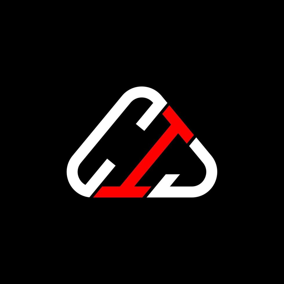 conception créative du logo de lettre cij avec graphique vectoriel, logo cij simple et moderne en forme de triangle rond. vecteur
