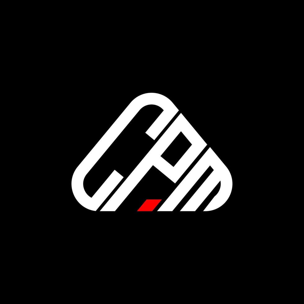 création de logo de lettre cpm avec graphique vectoriel, logo cpm simple et moderne en forme de triangle rond. vecteur