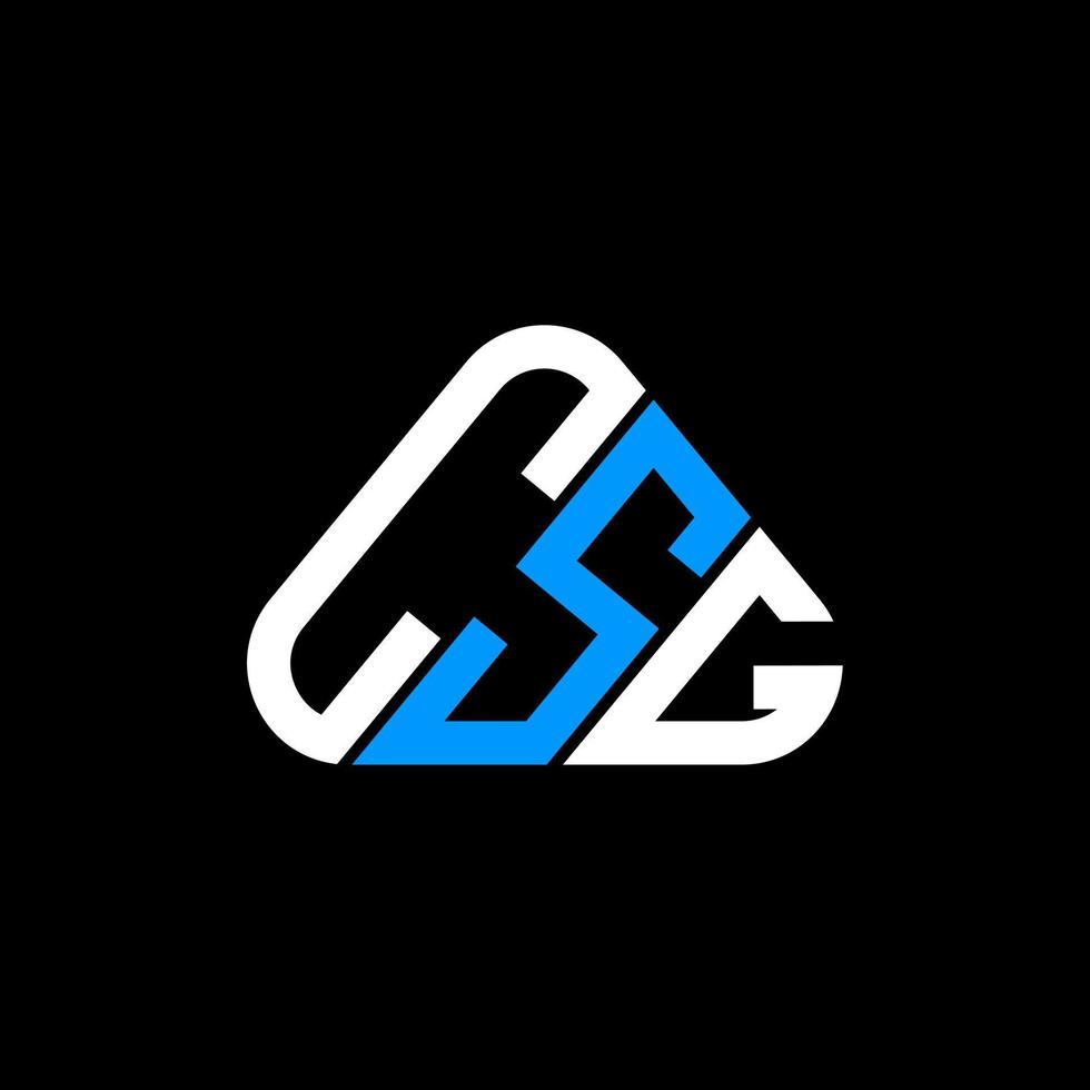 conception créative du logo lettre csg avec graphique vectoriel, logo csg simple et moderne en forme de triangle rond. vecteur