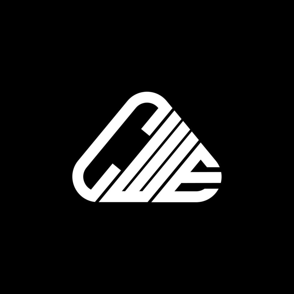 conception créative du logo cwe letter avec graphique vectoriel, logo cwe simple et moderne en forme de triangle rond. vecteur