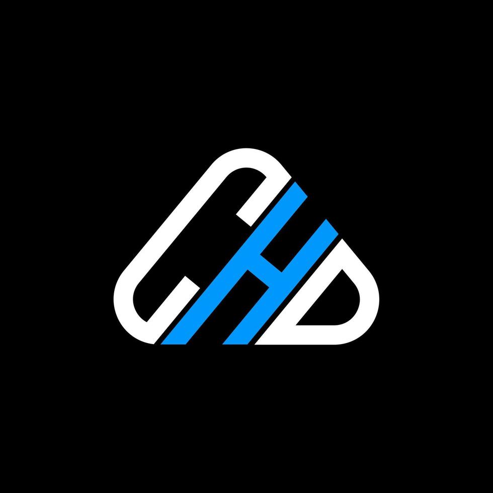 conception créative du logo chd letter avec graphique vectoriel, logo chd simple et moderne en forme de triangle rond. vecteur