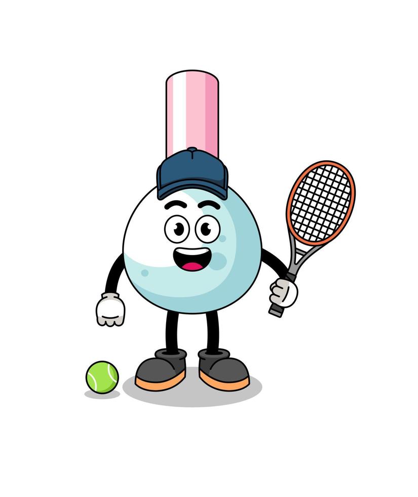 illustration de coton-tige en tant que joueur de tennis vecteur