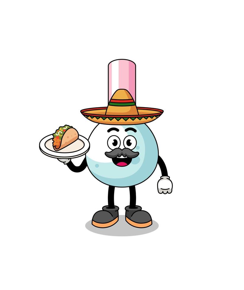 caricature de personnage de coton-tige en tant que chef mexicain vecteur