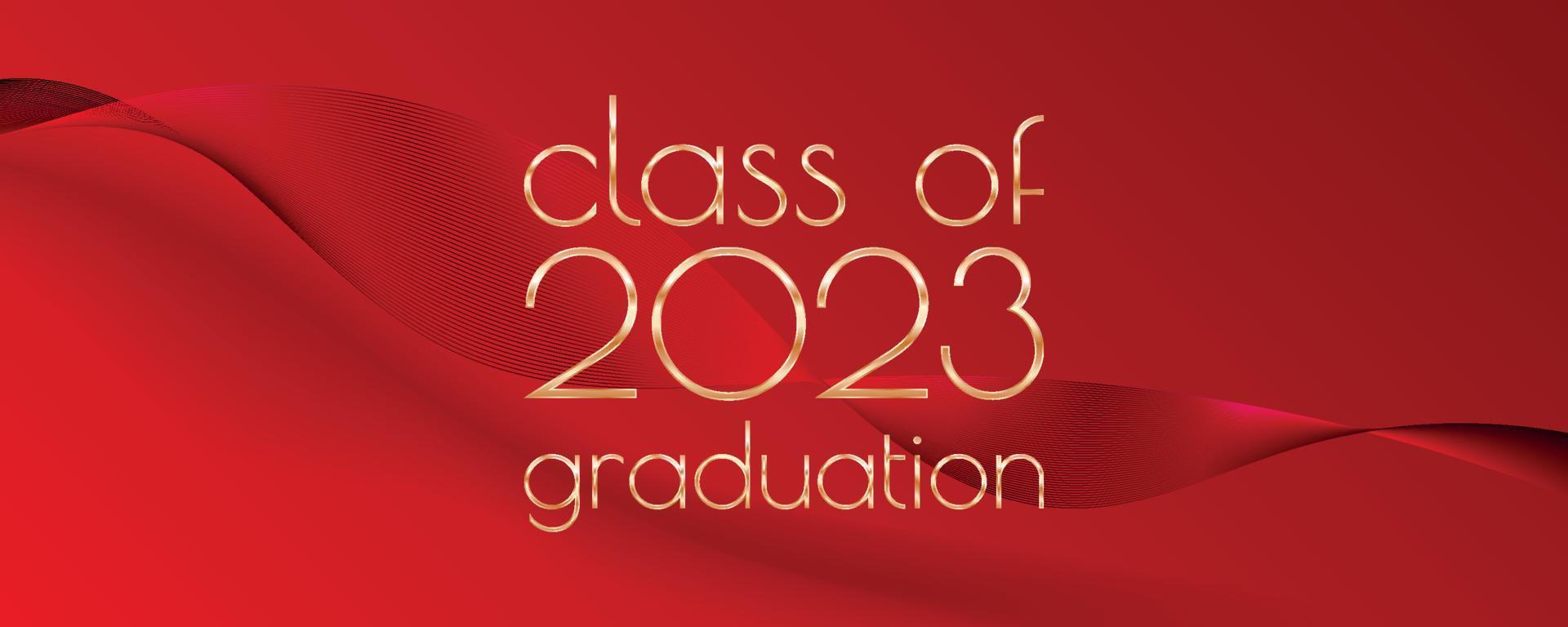 conception de texte de remise des diplômes de la classe de 2023 pour cartes, invitations ou bannières vecteur