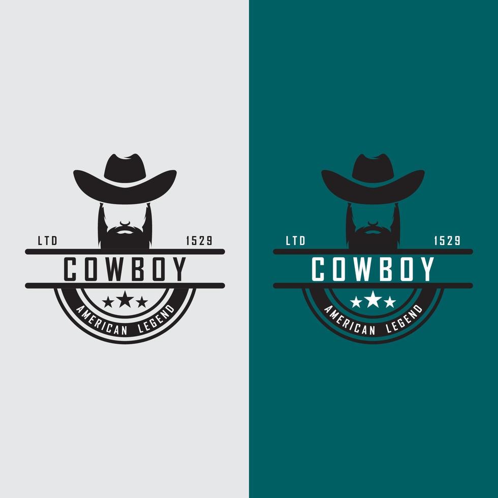 vecteur de logo de cow-boy avec modèle de slogan