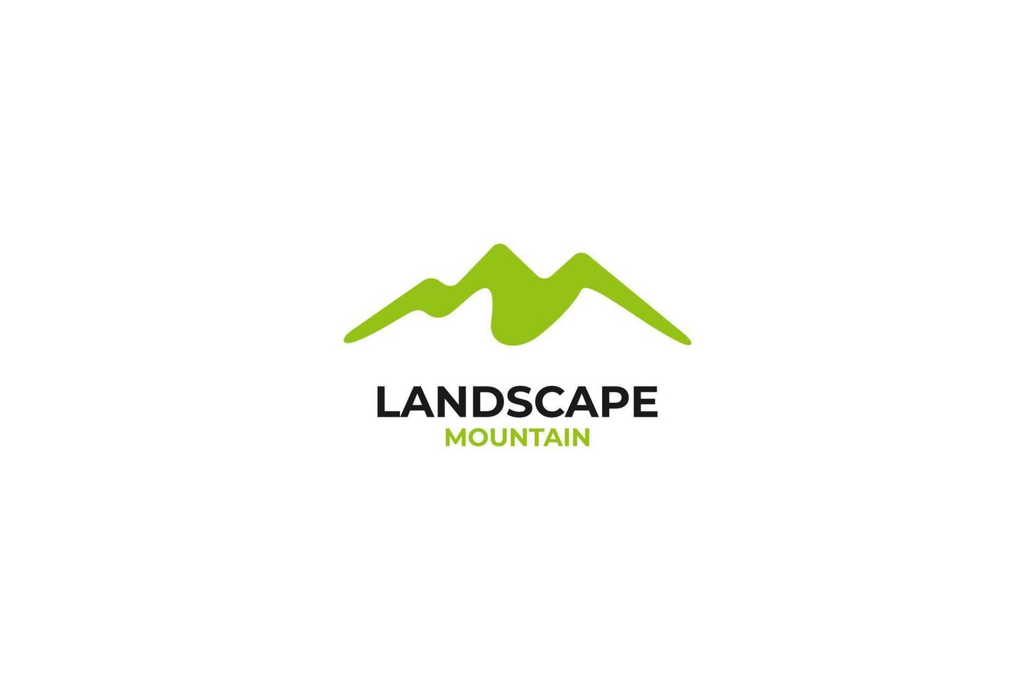 paysage collines montagne pics logo design illustration vectorielle vecteur