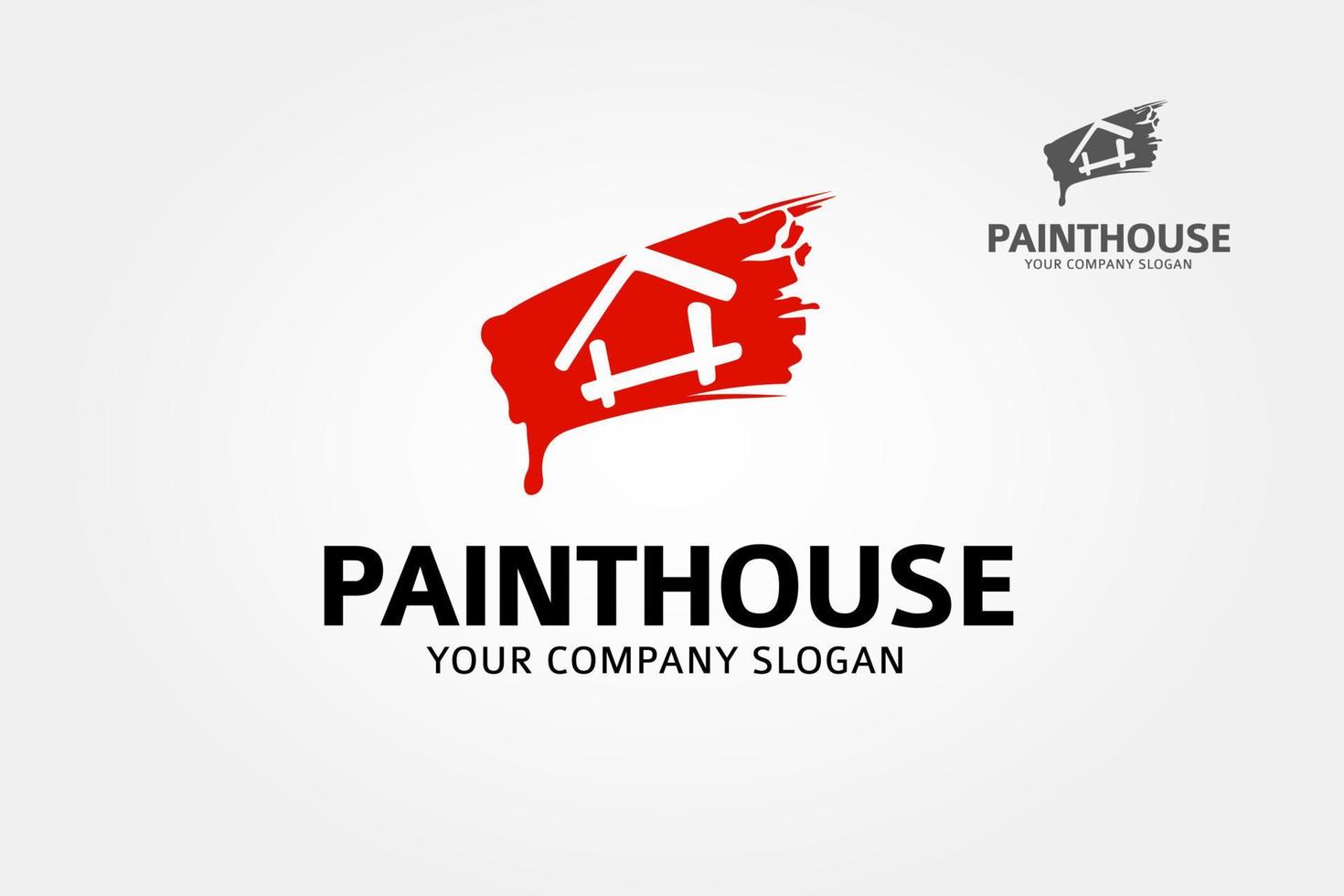 création de logo vectoriel de maison de peinture pour l'industrie immobilière.