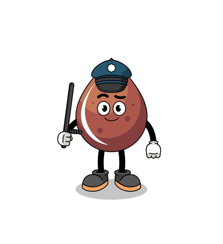 illustration de dessin animé de la police de la goutte de chocolat vecteur