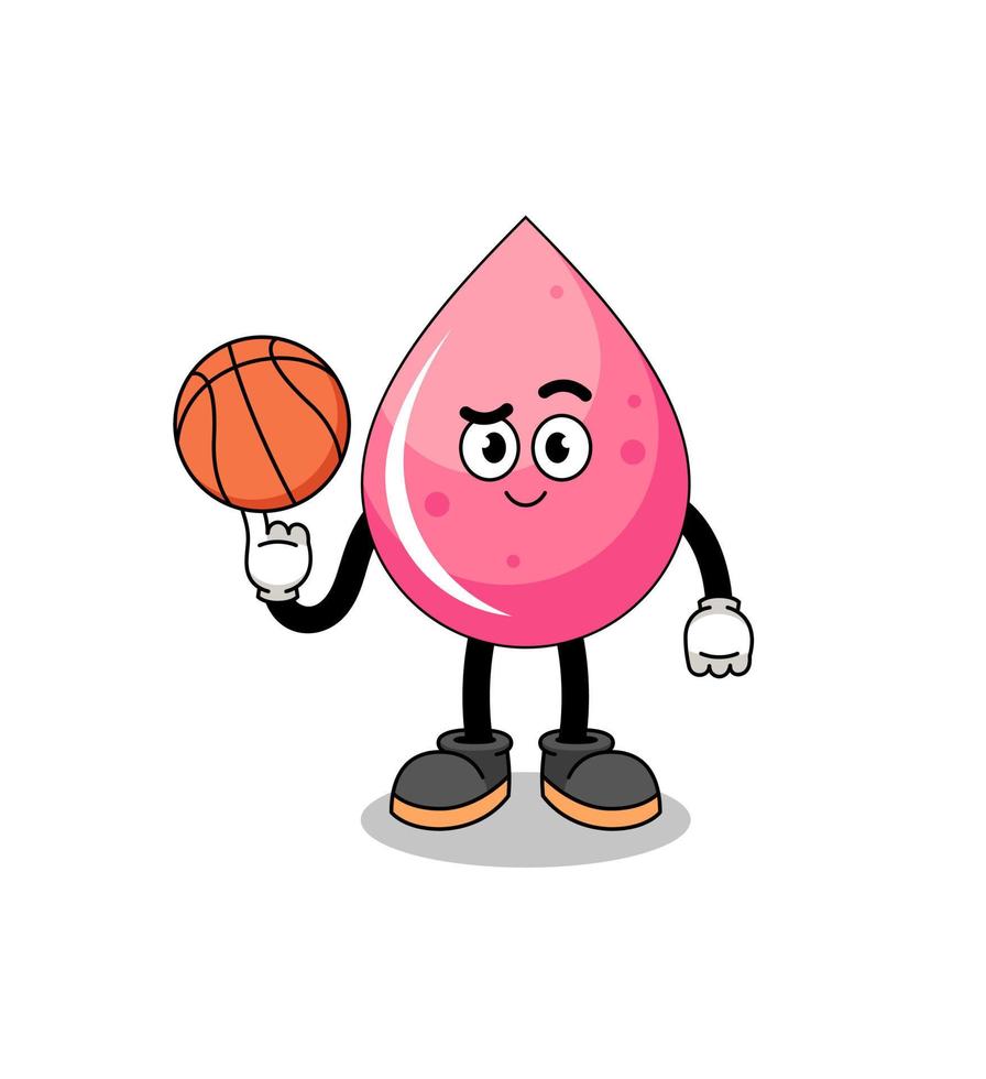 illustration de jus de fraise en tant que joueur de basket vecteur