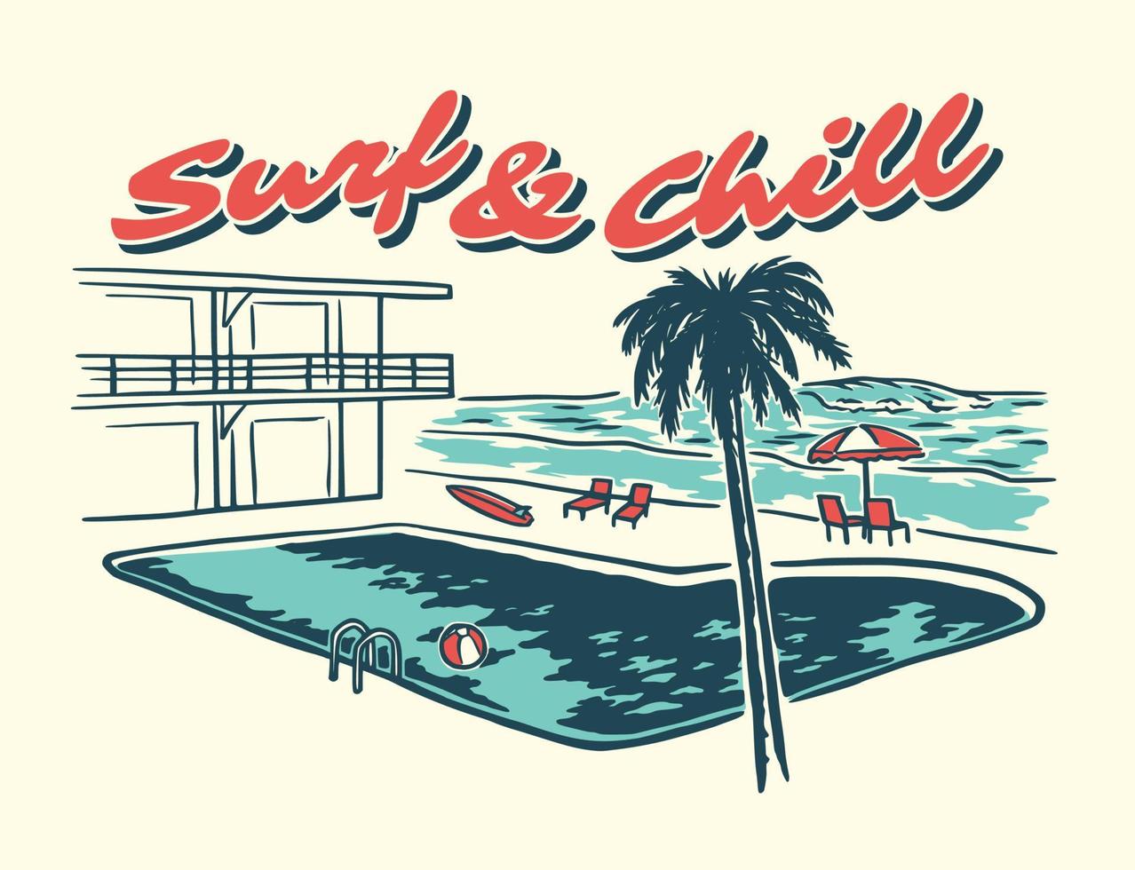 graphiques de vacances paradis d'été vintage pour affiches t-shirts et autocollants vecteur