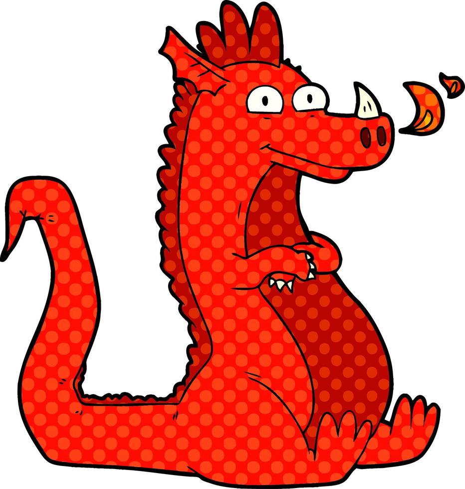 dragon heureux de dessin animé vecteur