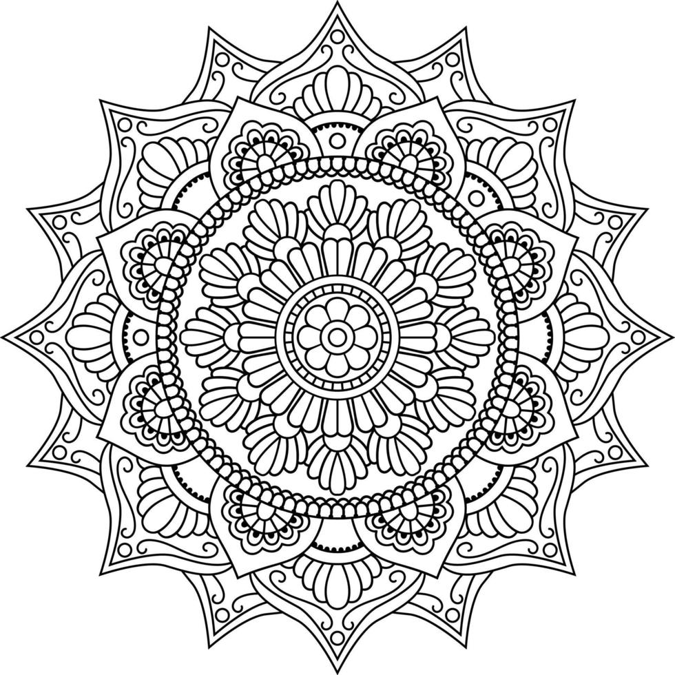 mandala ligne ronde pour adultes coloriage vecteur