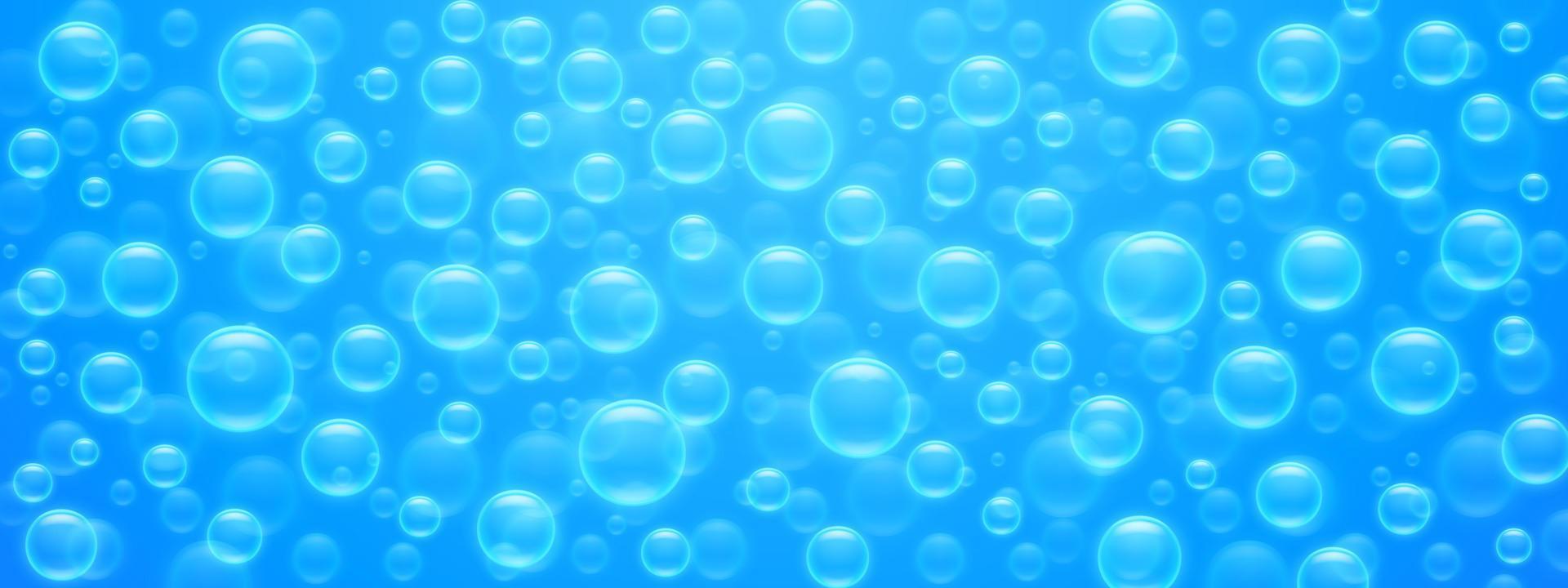 bulles d'air de modèle sans couture sur la surface de l'eau bleue vecteur