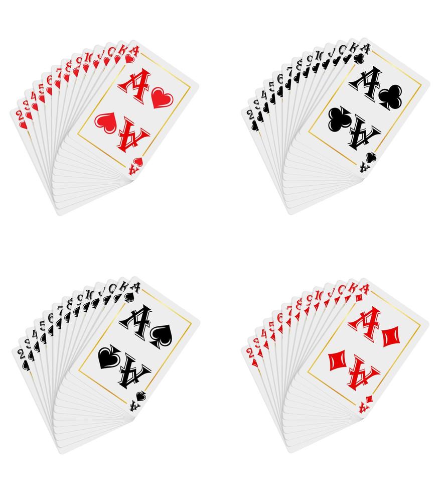 cartes de casino pour illustration vectorielle de jeu isolées sur fond blanc vecteur