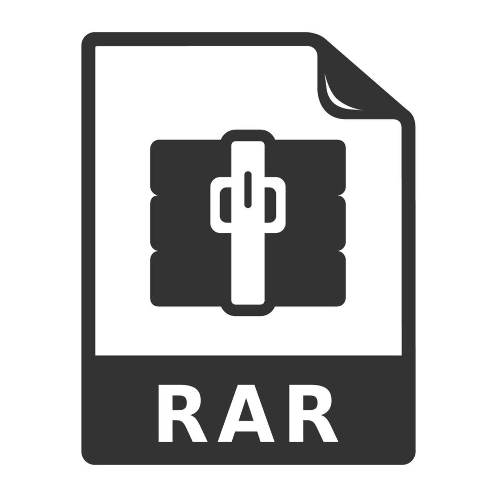 format de fichier compressé d'icônes en noir et blanc vecteur