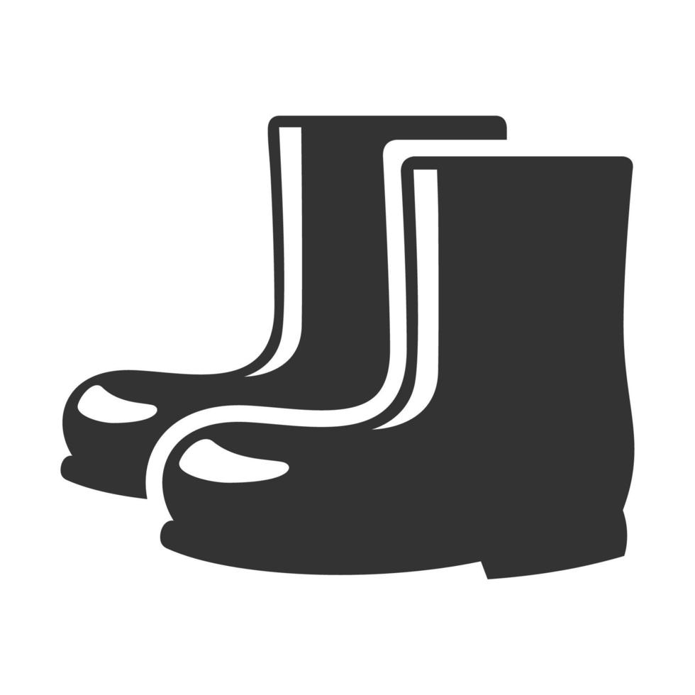 bottes mouillées icon noir et blanc vecteur