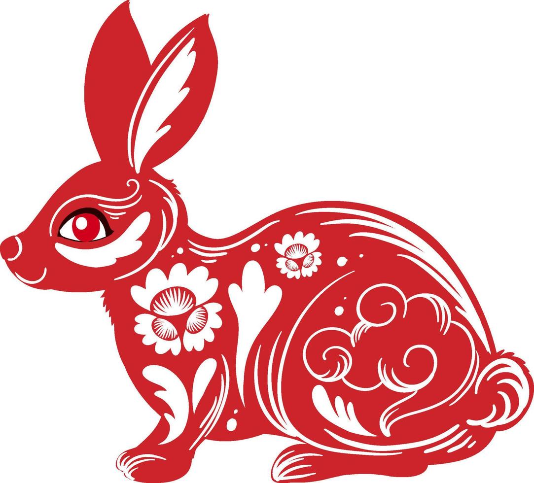 symbole du lapin du nouvel an lunaire chinois 2023 vecteur