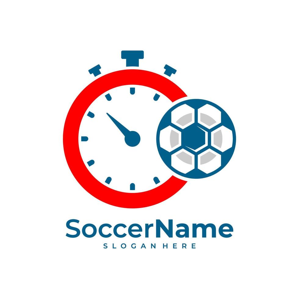 modèle de logo de football de temps, vecteur de conception de logo de football