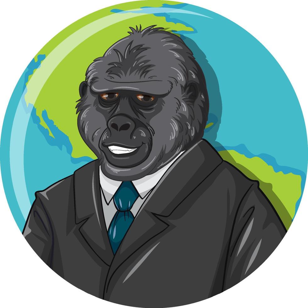 concept de dessin animé de la journée nationale du costume de gorille vecteur