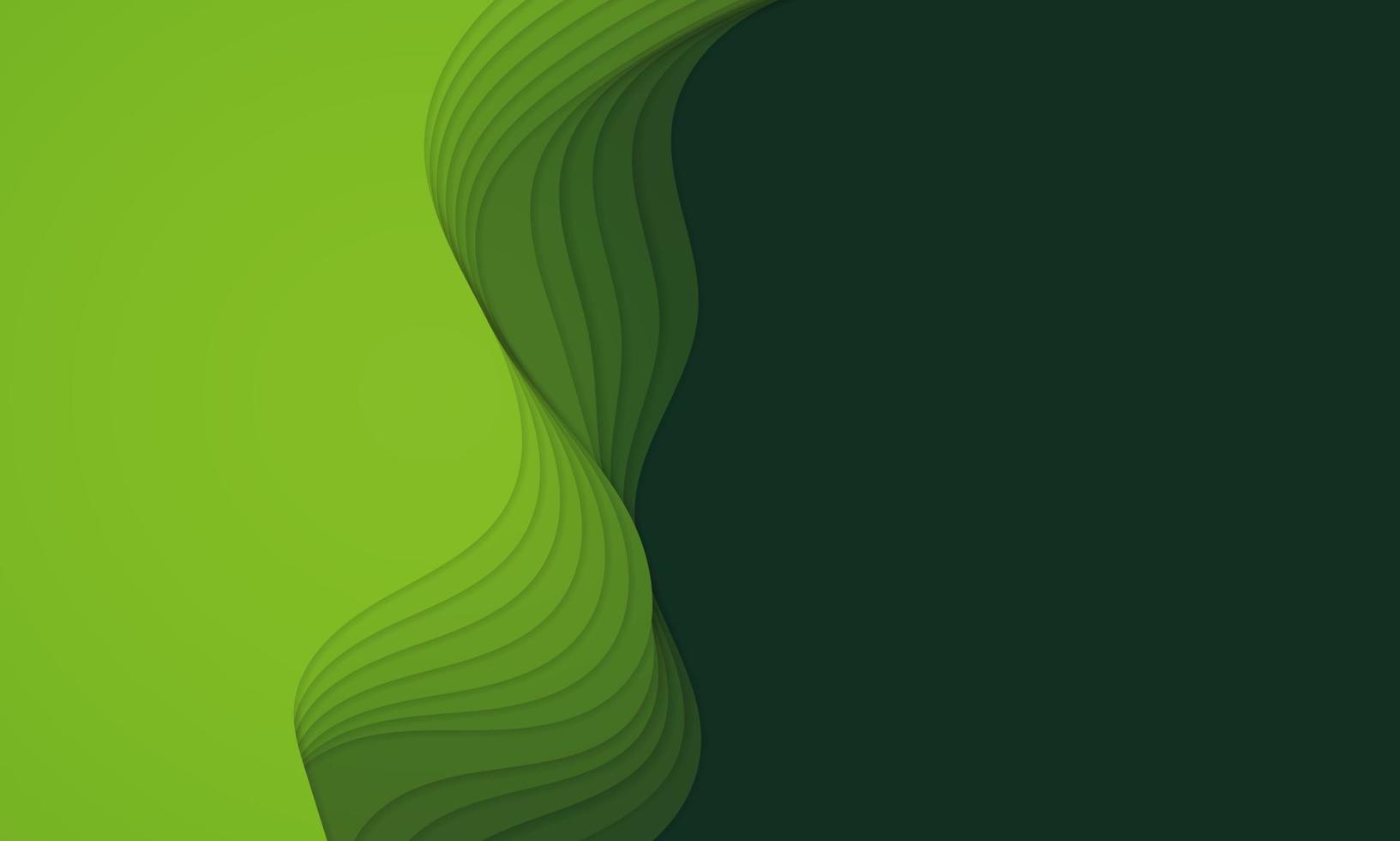 Fond abstrait 3d avec forme découpée en papier. art de sculpture vert coloré. - vecteur. vecteur