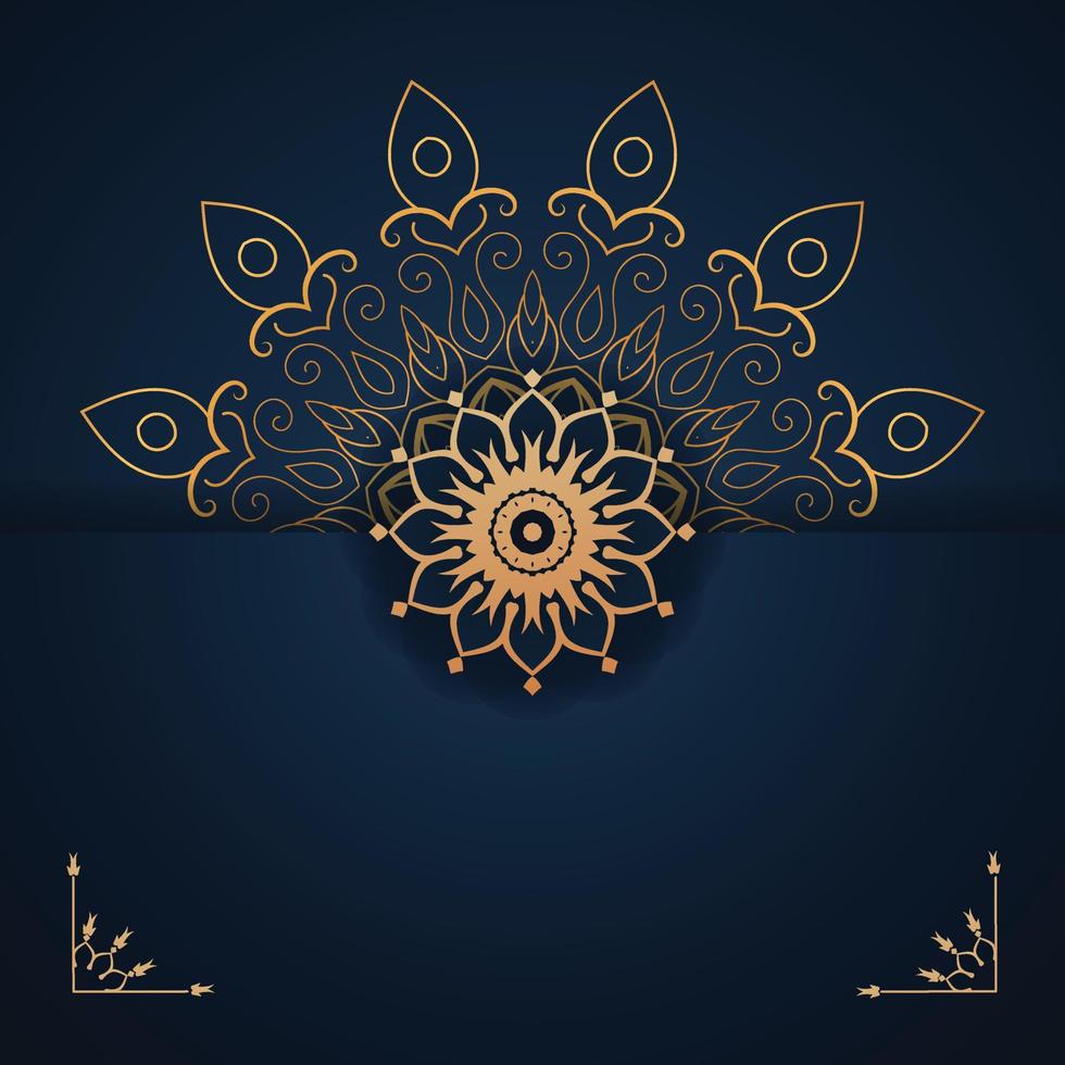 Invitation de décoration dorée de luxe mandala, abstrait, carte, design, mandala, beauté, texture indienne, design ethnique, vecteur