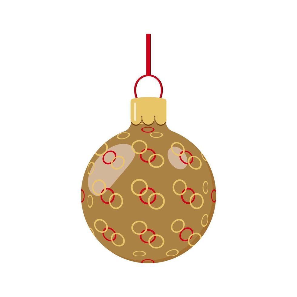 Noël, super design pour n'importe quel usage. illustration vectorielle de la célébration. boule dorée avec anneaux vecteur