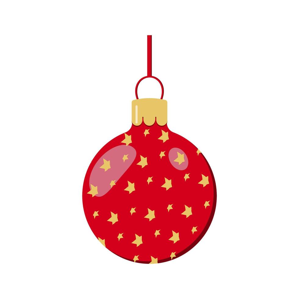 Noël, super design pour n'importe quel usage. illustration vectorielle de la célébration. boule rouge avec des étoiles vecteur