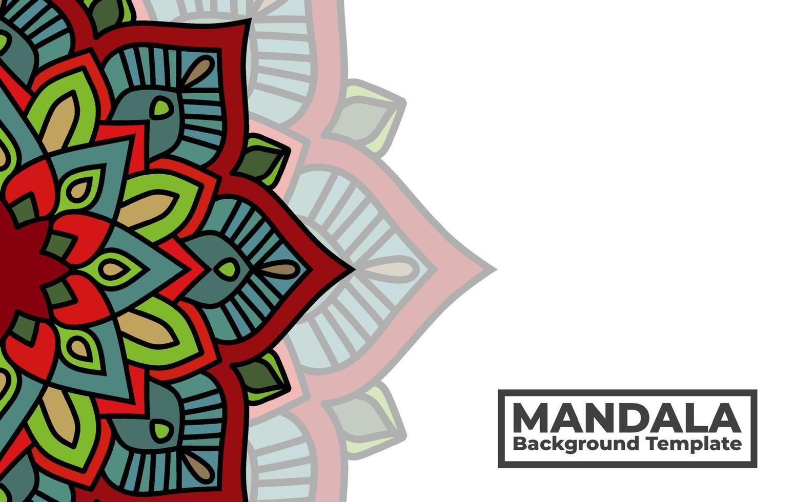 modèle d'arrière-plan vectoriel avec motif de mandala ornemental, bannière de mandala de fleurs décoratives avec place pour les textes