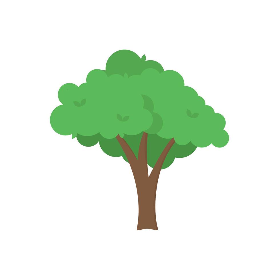 illustration d'icône d'arbre plat. icône de silhouette de plante simple de forêt d'arbres. scénographie organique en chêne nature. vecteur