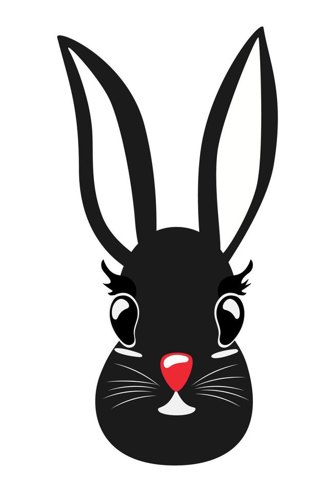 2023 année de lapin. lapin du nouvel an. nouvel An chinois. icône de vecteur de lièvre de Noël. année du lapin noir. illustration de vacances animal mignon.