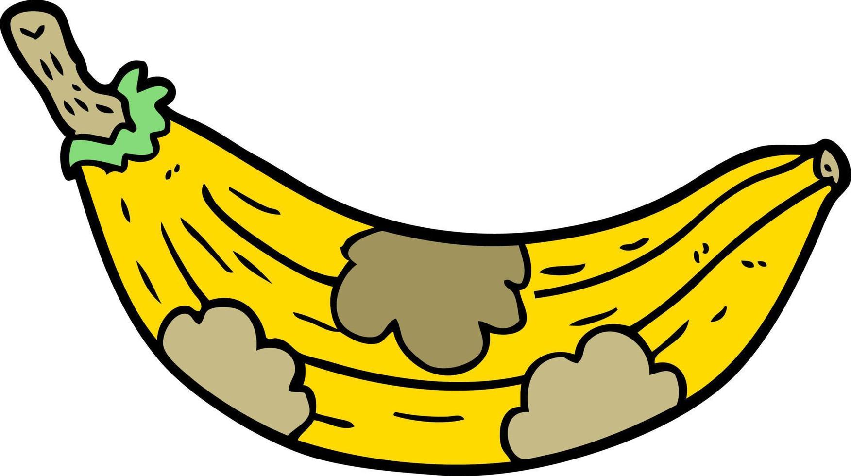 dessin animé banane pourrie vecteur