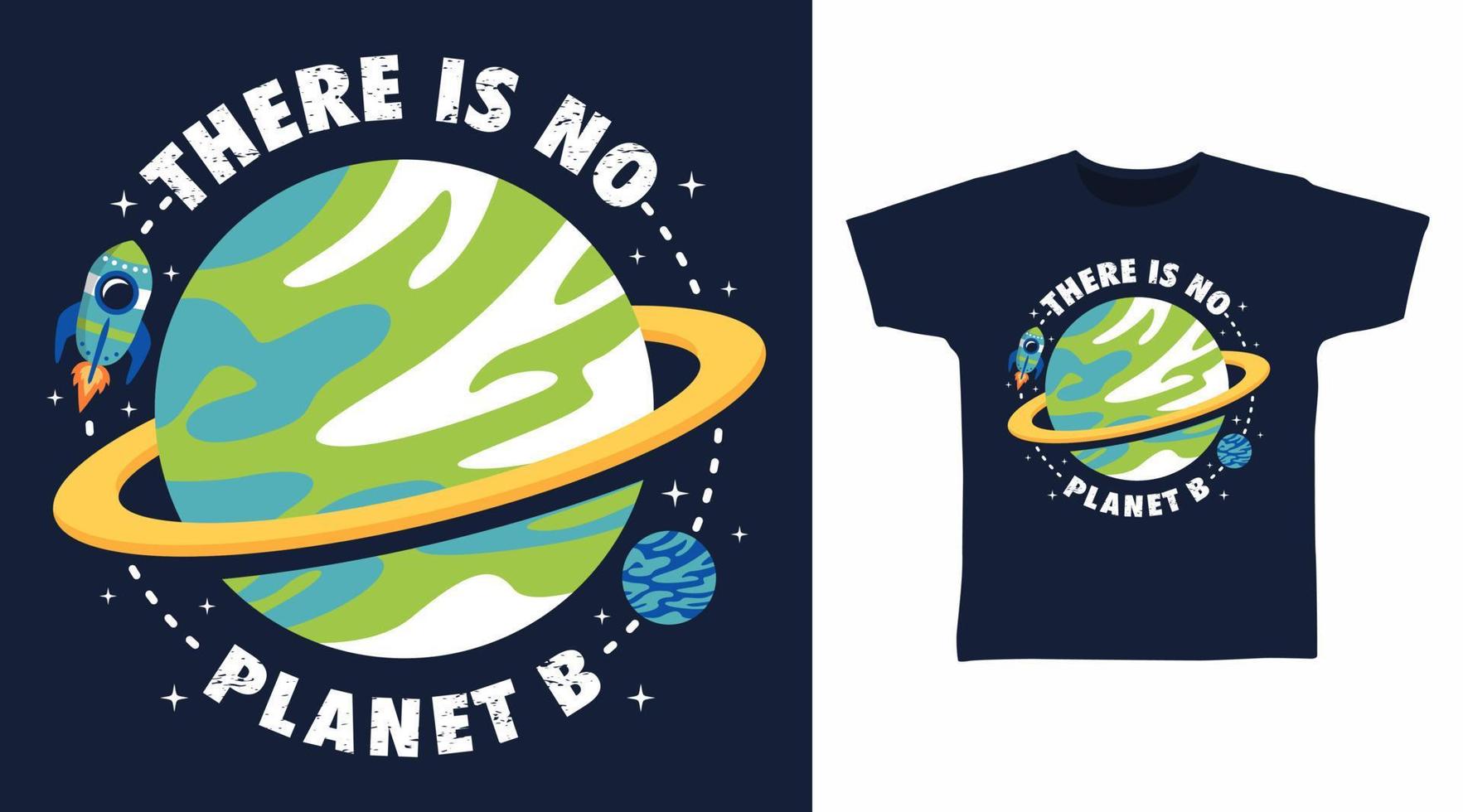 planète avec conception d'arts de tshirt de dessin animé de fusée vecteur